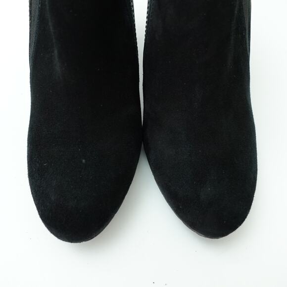 Antonio Melani Black Suede Patent Leather Heel Pump Booties Size 7.5 - Picture 2 of 9